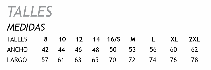 Talles Fútbol Niños/Adultos